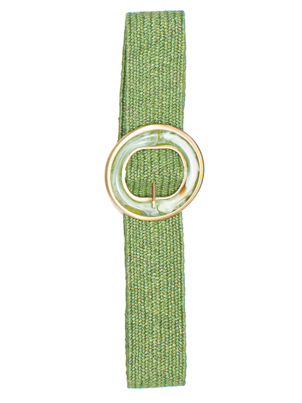 CINTURA PAGLIA FIBBIA ROUND 90%POLY 10%METAL MADE IN PRC